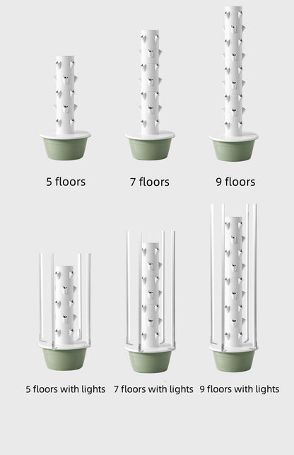 Commercial Indoor Aeroponic Vertical Hydroponic Tower Garden Growing Systems With LED