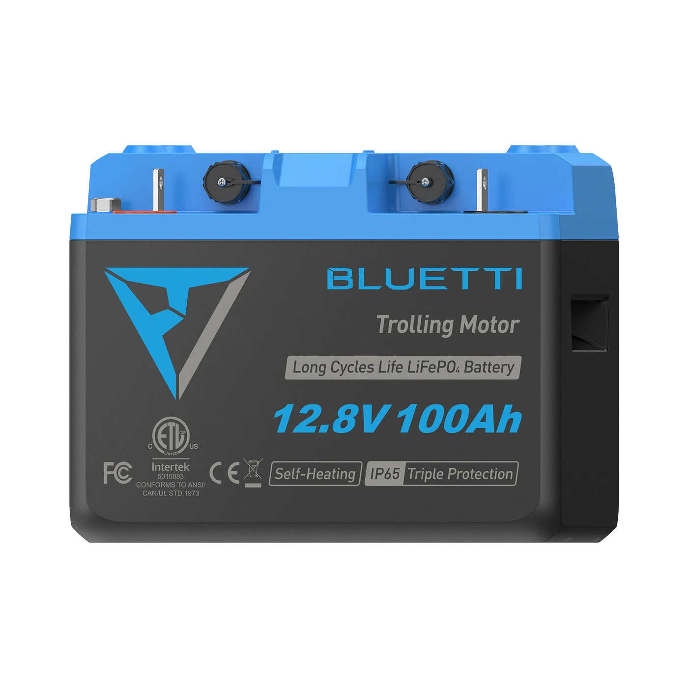 Bluetti trolling motor battery on a white background