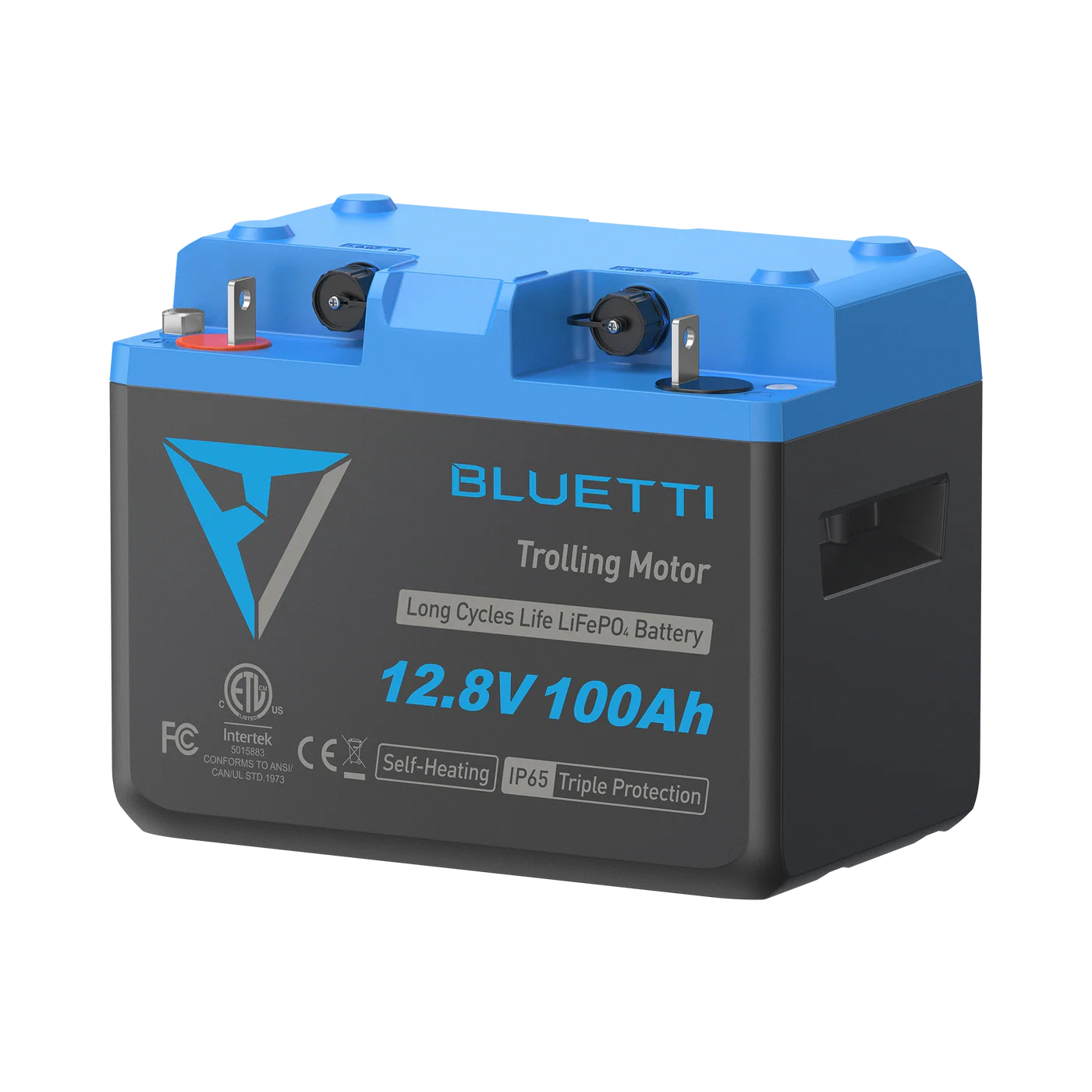Bluetti trolling motor battery on a white background