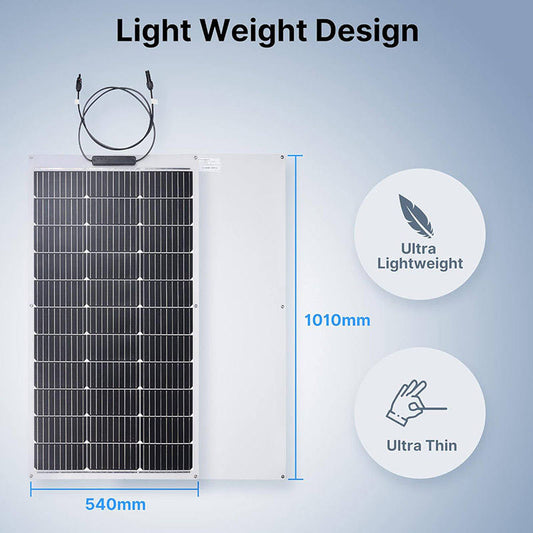 Flexible Solar Panel 100W / 200W with ETFE Lamination for RV, Boat, Truck & Off-Grid Power