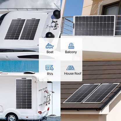 Flexible Solar Panel 100W / 200W with ETFE Lamination for RV, Boat, Truck & Off-Grid Power