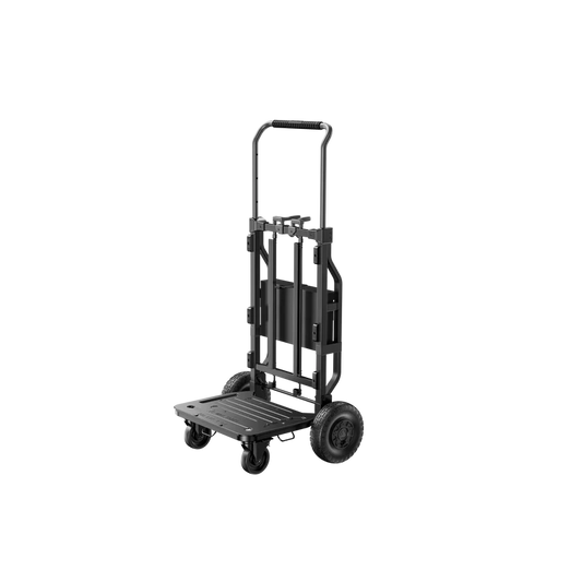 Black hand truck on a white background