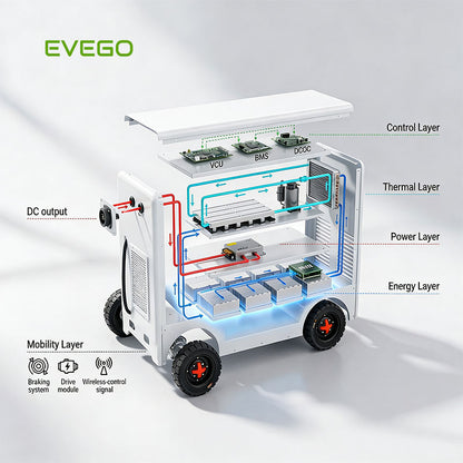 EVEGO PowerMover 200 – 200 kWh Mobile EV Charger with Dual‑Gun 120 kW DC Fast Charging