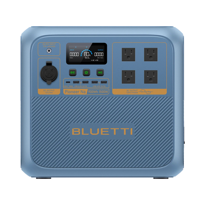 Blue BLUETTI power station on a white background